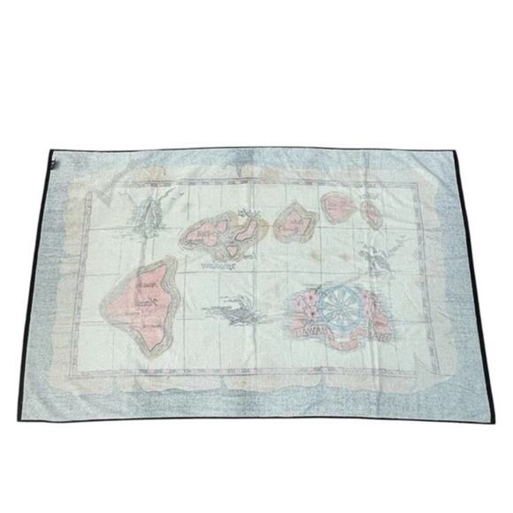 Vintage AJW Hawaii Islands Bath Beach 60"x30" Towel Maui Nuhau Molokai Kauai Map - Picture 2 of 8